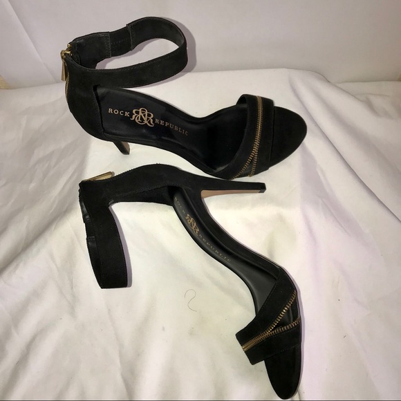 ROCK & REPUBLIC STRAP OPEN TOE HEELS Sz 10 - Picture 6 of 8